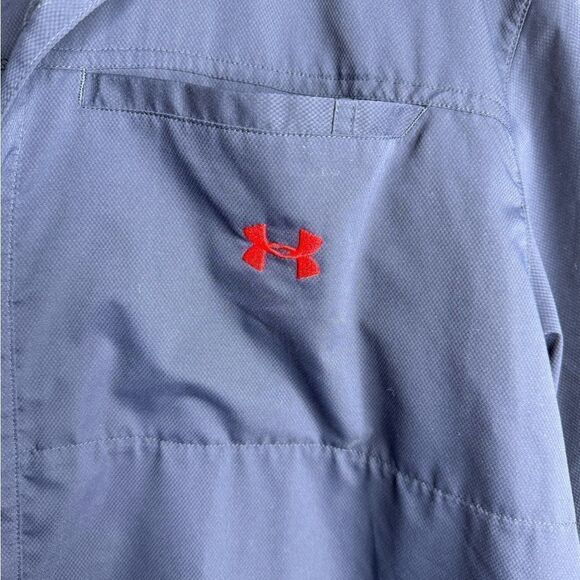 Under Armour ole miss short sleeve button down shirt men’s size XL blue - Picture 5 of 9